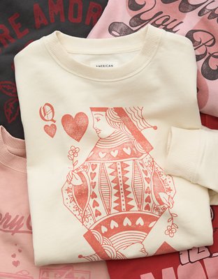 AE Valentine´s Day Graphic Relaxed Crew Neck Sweatshirt
