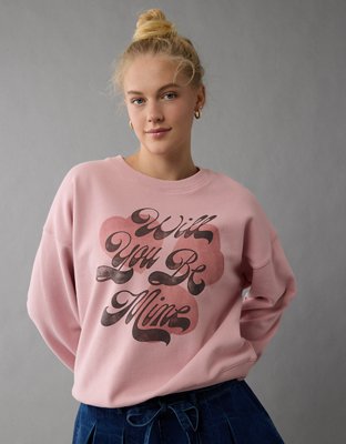 AE Valentine's Day Graphic Relaxed Crew Neck Sweatshirt