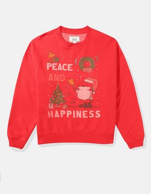 AE Relaxed Holiday Graphic Crew Neck Sweatshirt