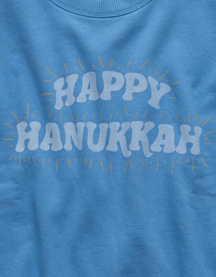 Женские худи American Eagle AE Hanukkah Graphic Relaxed Crew Neck Sweatshirt — фото 5