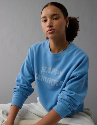 Женские худи American Eagle AE Hanukkah Graphic Relaxed Crew Neck Sweatshirt — фото 4