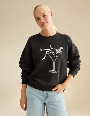 AE Skeleton Graphic Sweatshirt | American Eagle