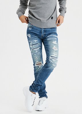 stacked skinny jeans mens