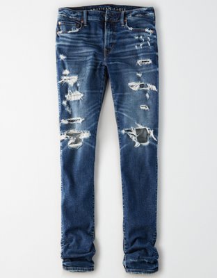 mens stacked skinny jeans