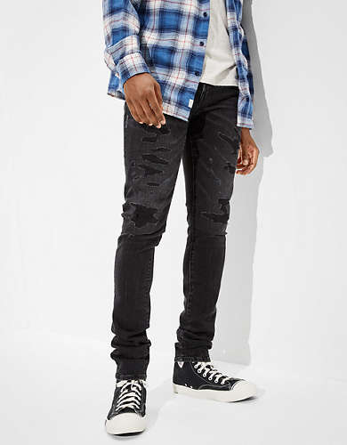 AE AirFlex+ Stacked Skinny Jean con parches