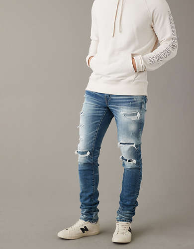 Ripped European and American Denim Jeans Hole Men feet Pants Denim Ruined  Daily Pants M : : Clothing, Shoes & Accessories