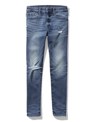 Мужские джинсы American Eagle AE AirFlex+ Ripped Skinny Cropped Jean — фото 3
