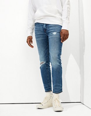 Мужские джинсы American Eagle AE AirFlex+ Ripped Skinny Cropped Jean — фото 4