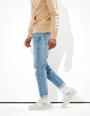 Мужские джинсы American Eagle AE AirFlex+ Ripped Relaxed Slim Jean — фото 4