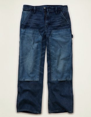 Мужские джинсы American Eagle AE Baggy Carpenter, цвет: Тёмный синий — фото 4