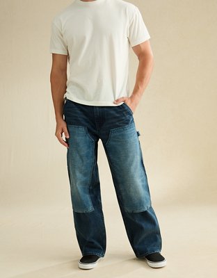 Мужские джинсы American Eagle AE Baggy Carpenter, цвет: Тёмный синий — фото 2
