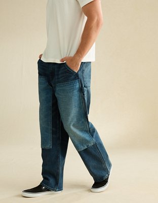 Мужские джинсы American Eagle AE Baggy Carpenter, цвет: Тёмный синий — фото 6