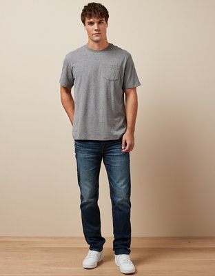 Buy American Eagle Men Blue Air Flex Plus Athletic Denim Short online