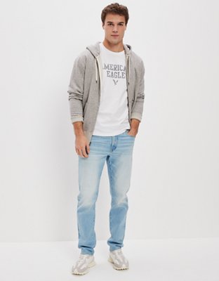 Light blue jean outfit 2024 men