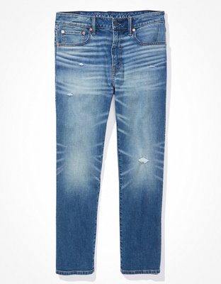 Мужские джинсы American Eagle AE AirFlex+ Distressed Athletic Straight Jean — фото 3