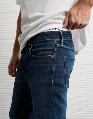 Мужские джинсы American Eagle AE Athletic Straight, цвет: Тёмный индиго — фото 6