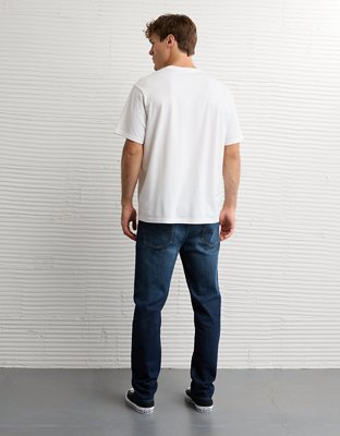 Мужские джинсы American Eagle AE Athletic Straight, цвет: Тёмный индиго — фото 2