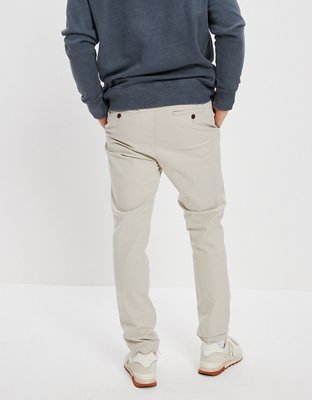 Pantalon kaki ajusté et usé Flex AE