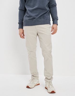 Pantalon kaki ajusté et usé Flex AE