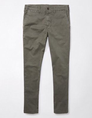 Pantalon kaki ajusté et usé Flex AE