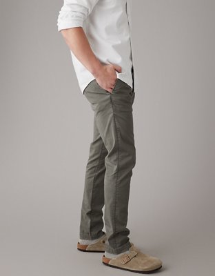 Pantalon kaki ajusté et usé Flex AE