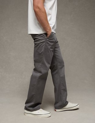 Мужские брюки American Eagle AE Flex Original Bootcut Lived-In Khaki, цвет: Серый — фото 4