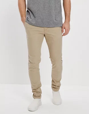 Shuraba Geruïneerd Opsplitsen AE Flex Athletic Skinny Lived-In Khaki Pant - Men