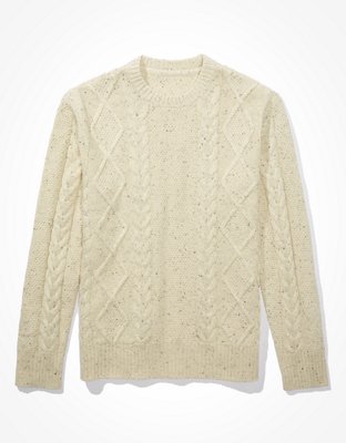AE Super Soft Cable Knit Crew Neck Sweater