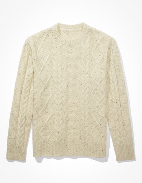 Мужские свитеры American Eagle AE Super Soft Cable Knit Crew Neck Sweater