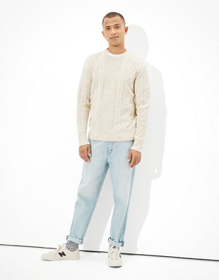 AE Super Soft Cable Knit Crew Neck Sweater