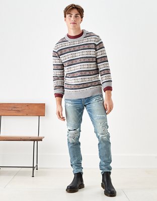 AE Super Soft Fairisle Crew Neck Sweater
