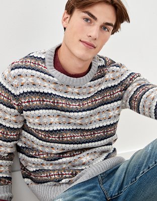 AE Super Soft Fairisle Crew Neck Sweater