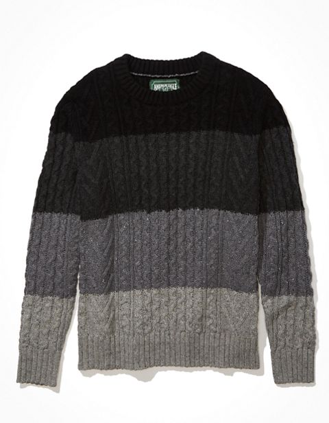 Мужские свитеры American Eagle AE Super Soft Color-Block Crew Neck Sweater