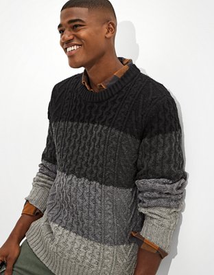 Мужские свитеры American Eagle AE Super Soft Color-Block Crew Neck Sweater — фото 5
