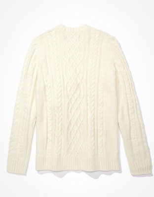 AE Super Soft Cable Knit Crew Neck Sweater