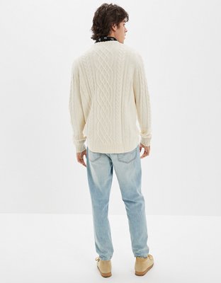 AE Super Soft Cable Knit Crew Neck Sweater