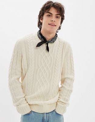 AE Super Soft Cable Knit Crew Neck Sweater