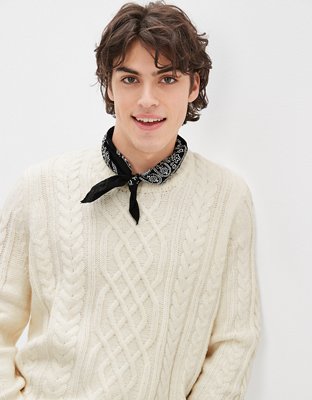 AE Super Soft Cable Knit Crew Neck Sweater