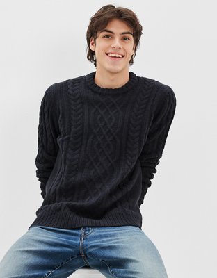 AE Super Soft Cable Knit Crew Neck Sweater