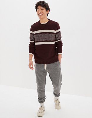 AE Super Soft Striped Crew Neck Sweater