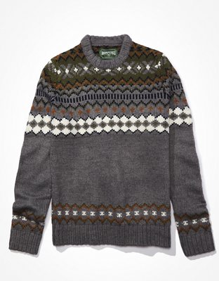 Мужские свитеры American Eagle AE Super Soft Fairisle Crew Neck Sweater — фото 3