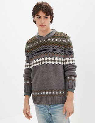 Мужские свитеры American Eagle AE Super Soft Fairisle Crew Neck Sweater — фото 5
