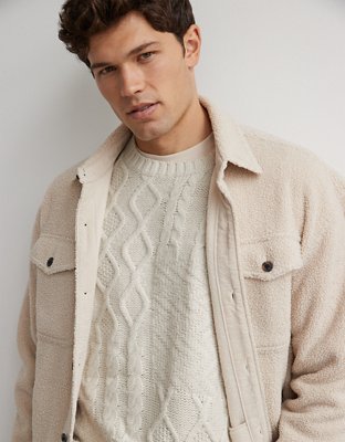 AE Cable Knit Crew Neck Sweater