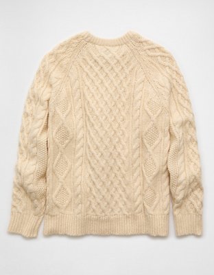 AE Cable Knit Crew Neck Sweater