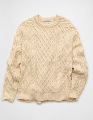 AE Cable Knit Crew Neck Sweater