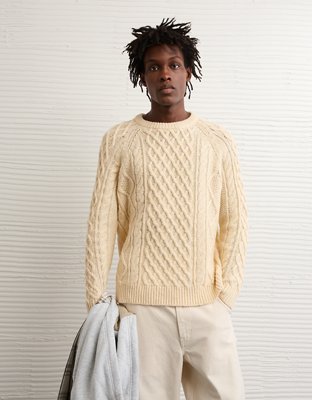 AE Cable Knit Crew Neck Sweater