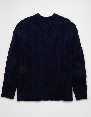 AE Cable Knit Crew Neck Sweater