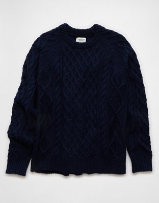 AE Cable Knit Crew Neck Sweater