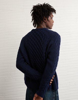 AE Cable Knit Crew Neck Sweater