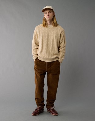 AE Crew Neck Cable Knit Sweater